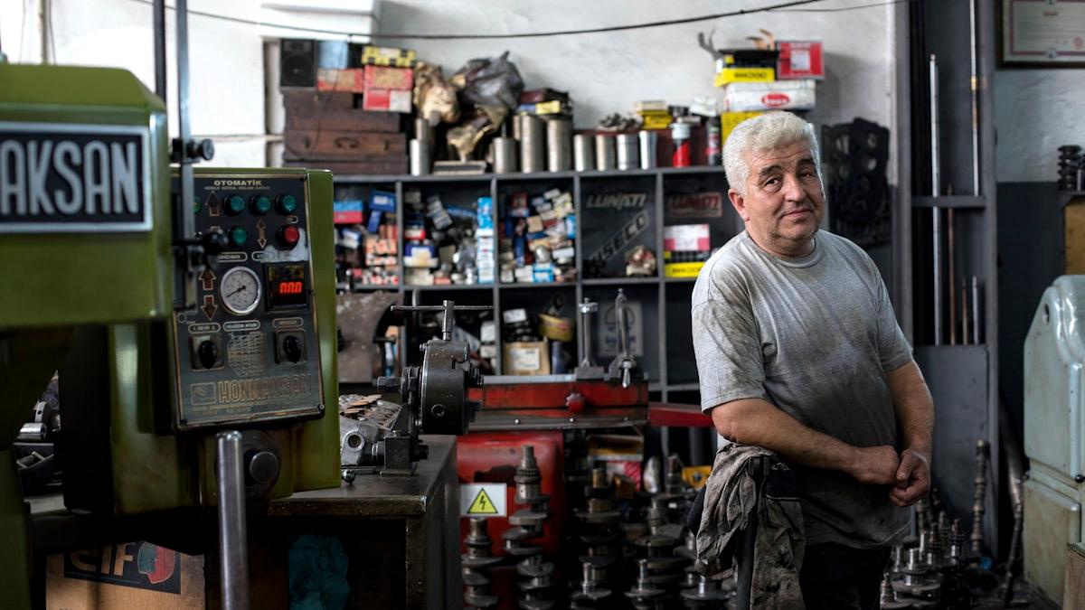 A tradesperson in their workshop